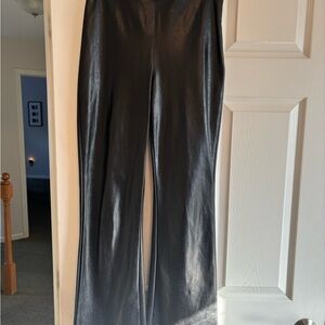 Aritzia Black Flare Faux Leather Pants